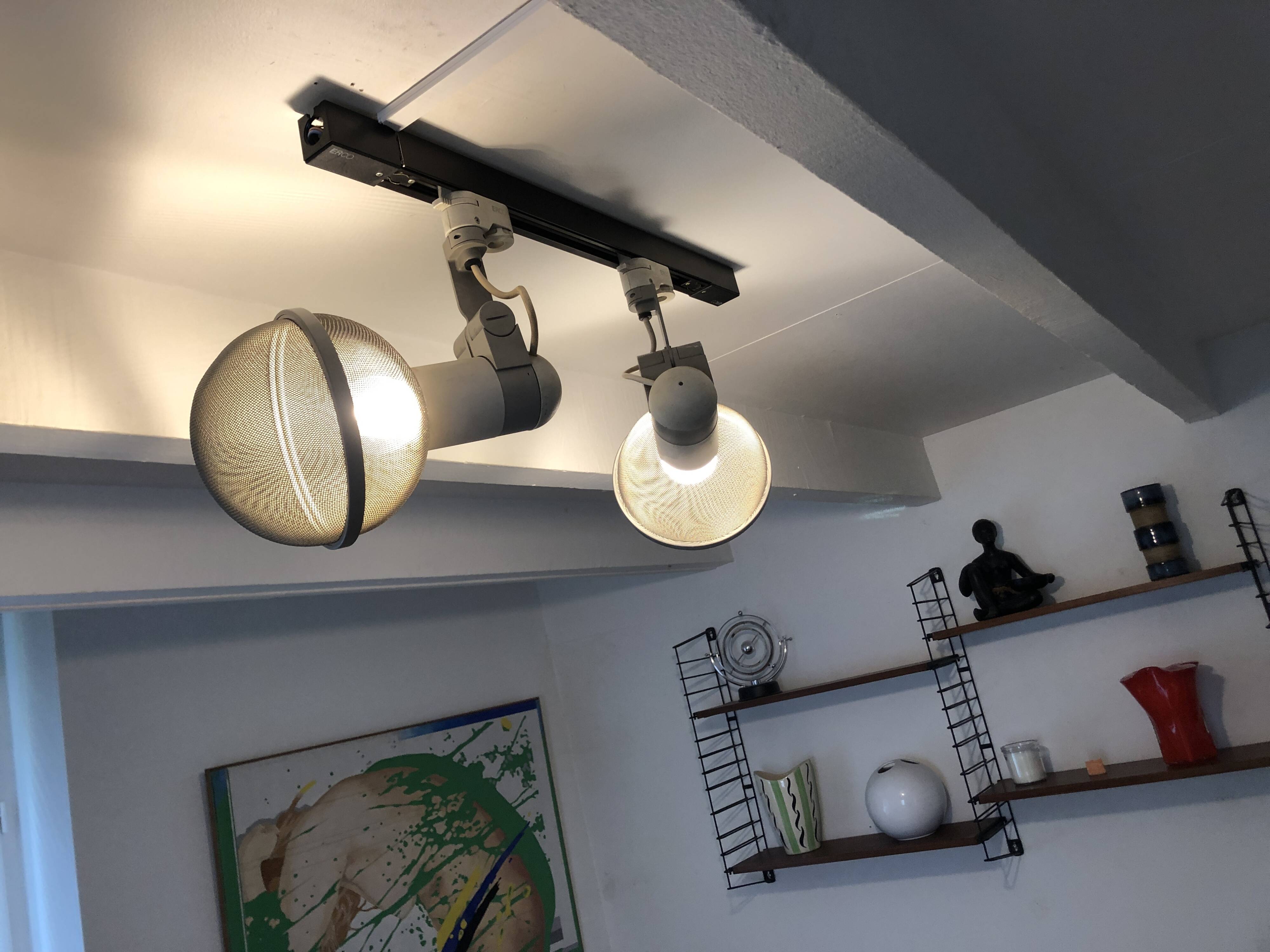 Vintage Track Ceiling Light • Micro Pin Spots • Erco • 1975