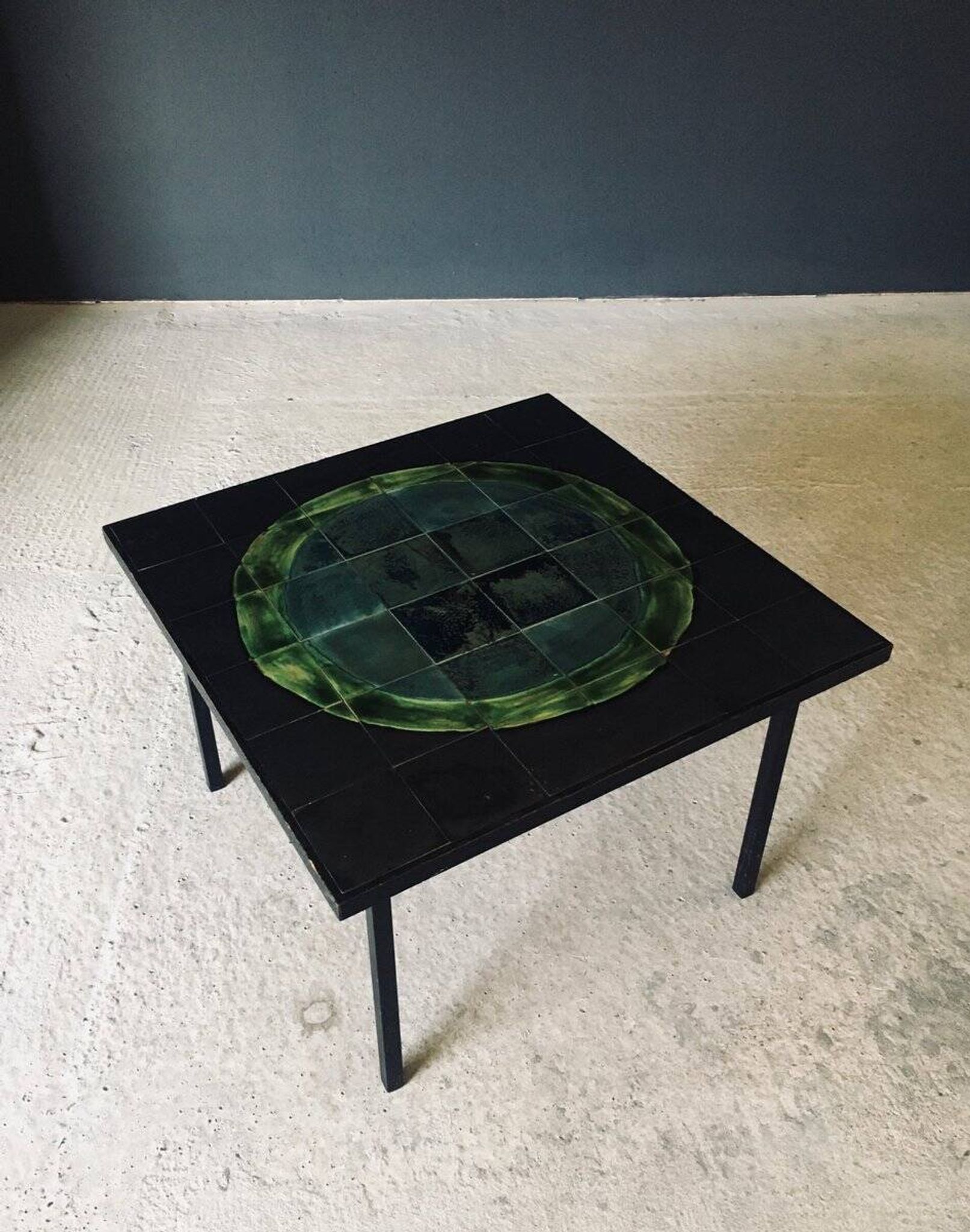 Mid-Century Studio Ceramic Tile Coffee Tabe, Belgium, 1960s