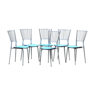 Vintage formica chairs, chrome metal