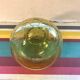 Pair Old Bottle BIOT Yellow Bullized Blown Glass - Bouchon