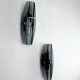 Pair of Veca wall sconces, black Murano glass, Italy, 1970s