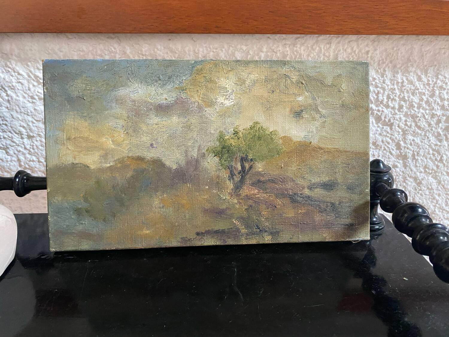 Oil on canvas on old frame