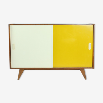 Buffet du milieu du siècle en jaune et crème par Jiri Jiroutek pour Nabytek Praha, années 1960