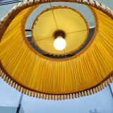 Floor lamp - wood - cane - glass