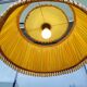 Floor lamp - wood - cane - glass