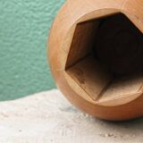Ovoid vase in turned wood