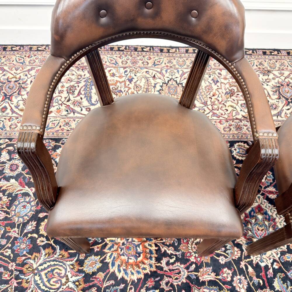 Set of English Chesterfield Desk Chairs