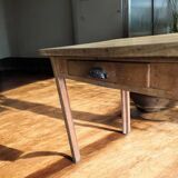 Antique wooden farmhouse table with drawer – 19th / early 20th century