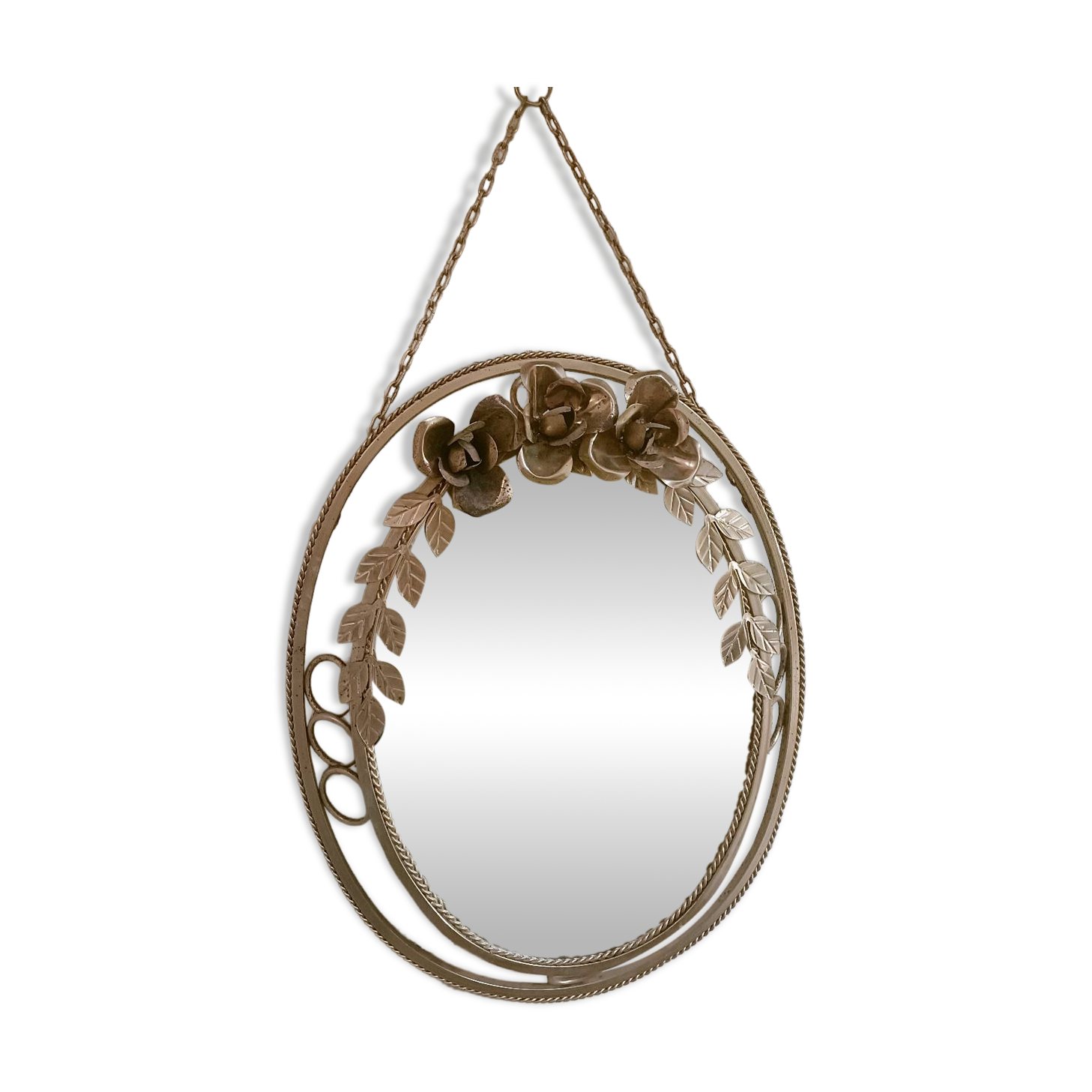 Vintage gold floral mirror