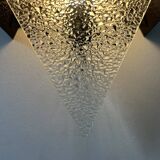 Vintage geometric wall lamp, black metal and glass, France 1950