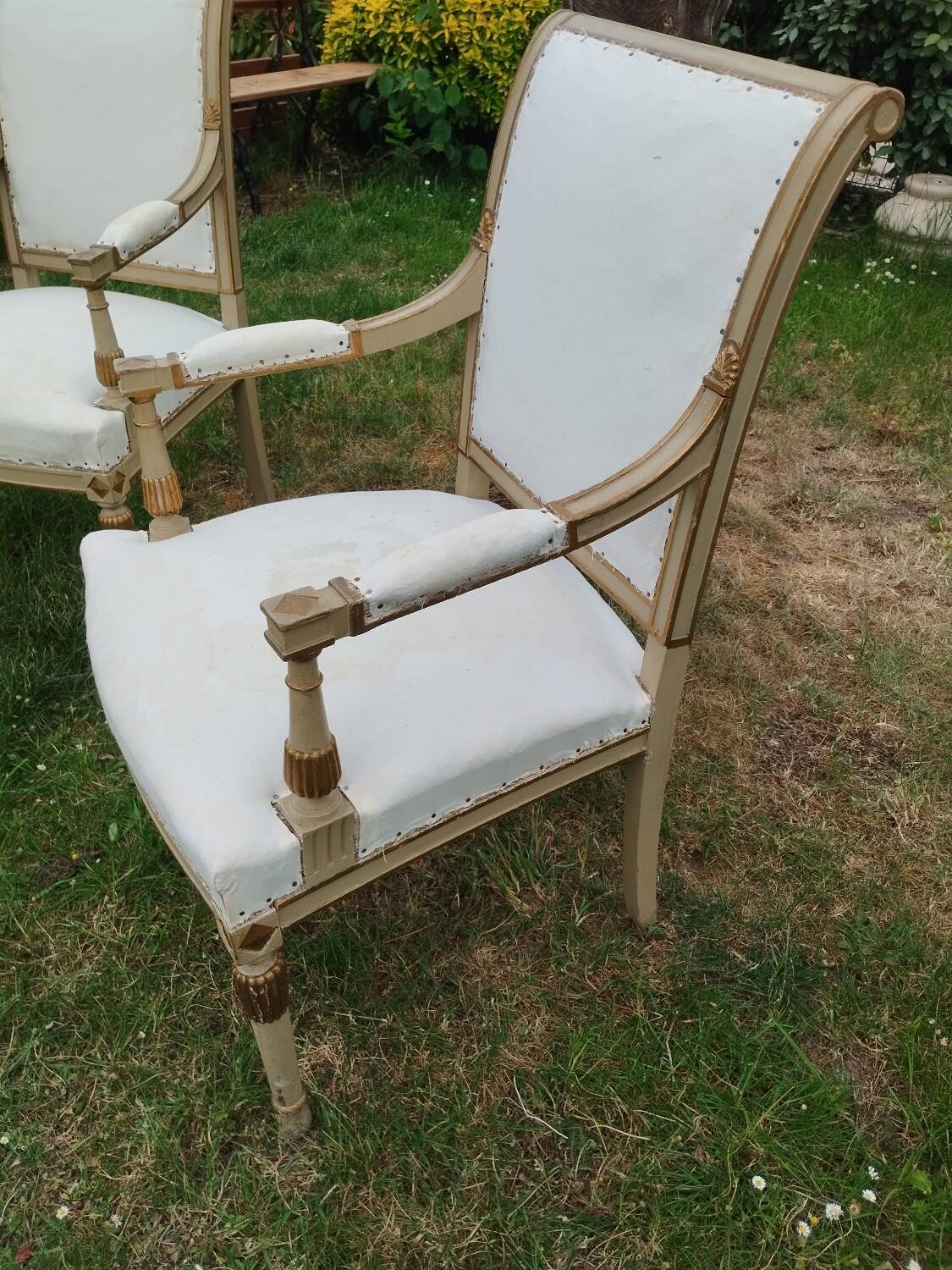 Pair of antique armchairs in Louis XVI style.