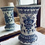 Large vase cornet in faience of Gien - 1866