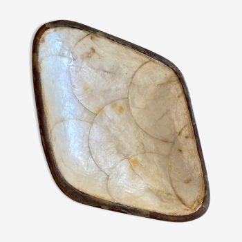 Empty wooden and mother-of-pearl pocket