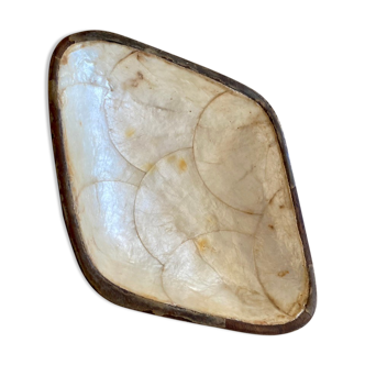 Empty wooden and mother-of-pearl pocket