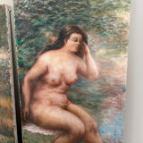 Triptych of Impressionist Nudes Oil on Canvas signed G. Cartie