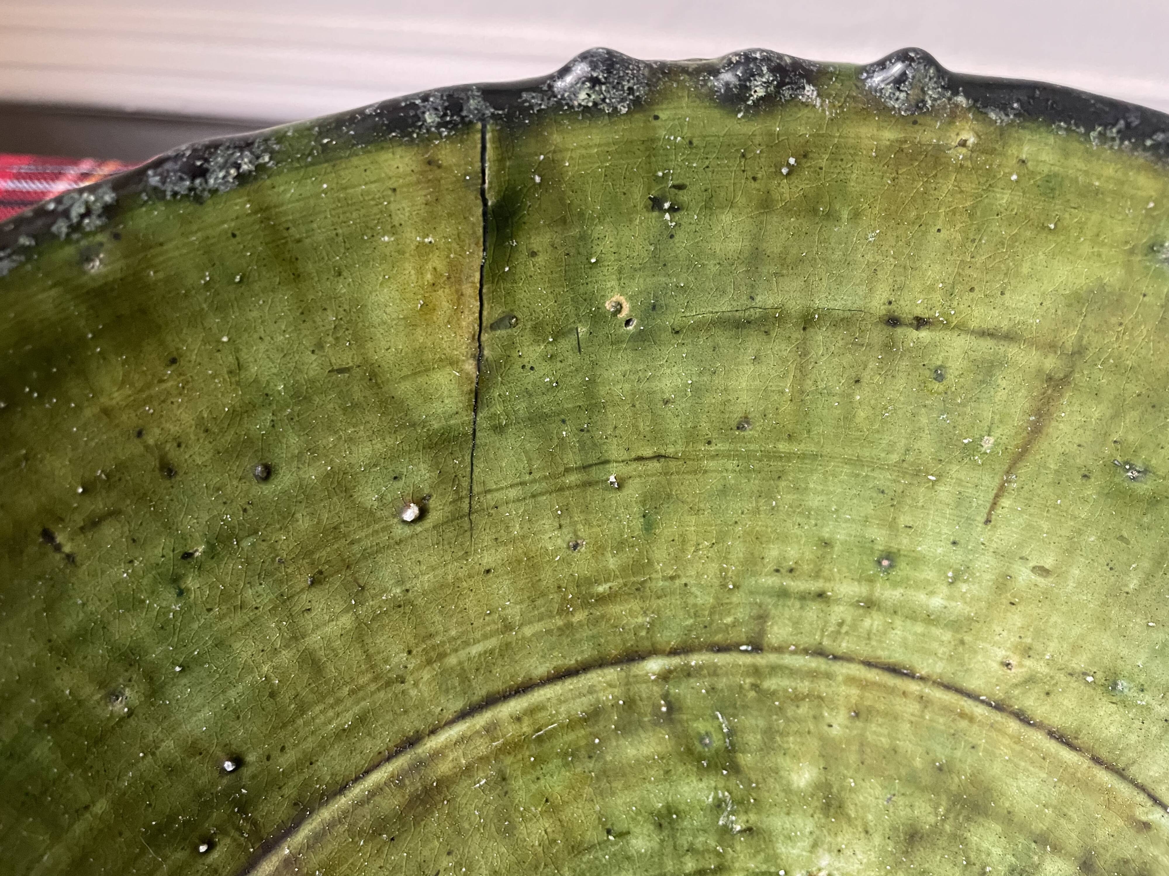 Emerald green Tamegroute salad bowl D28