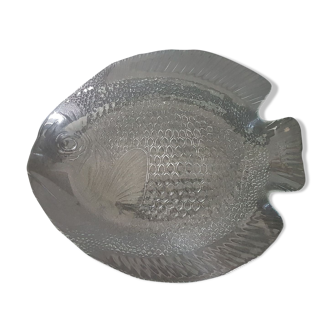 Transparent glass fish dish