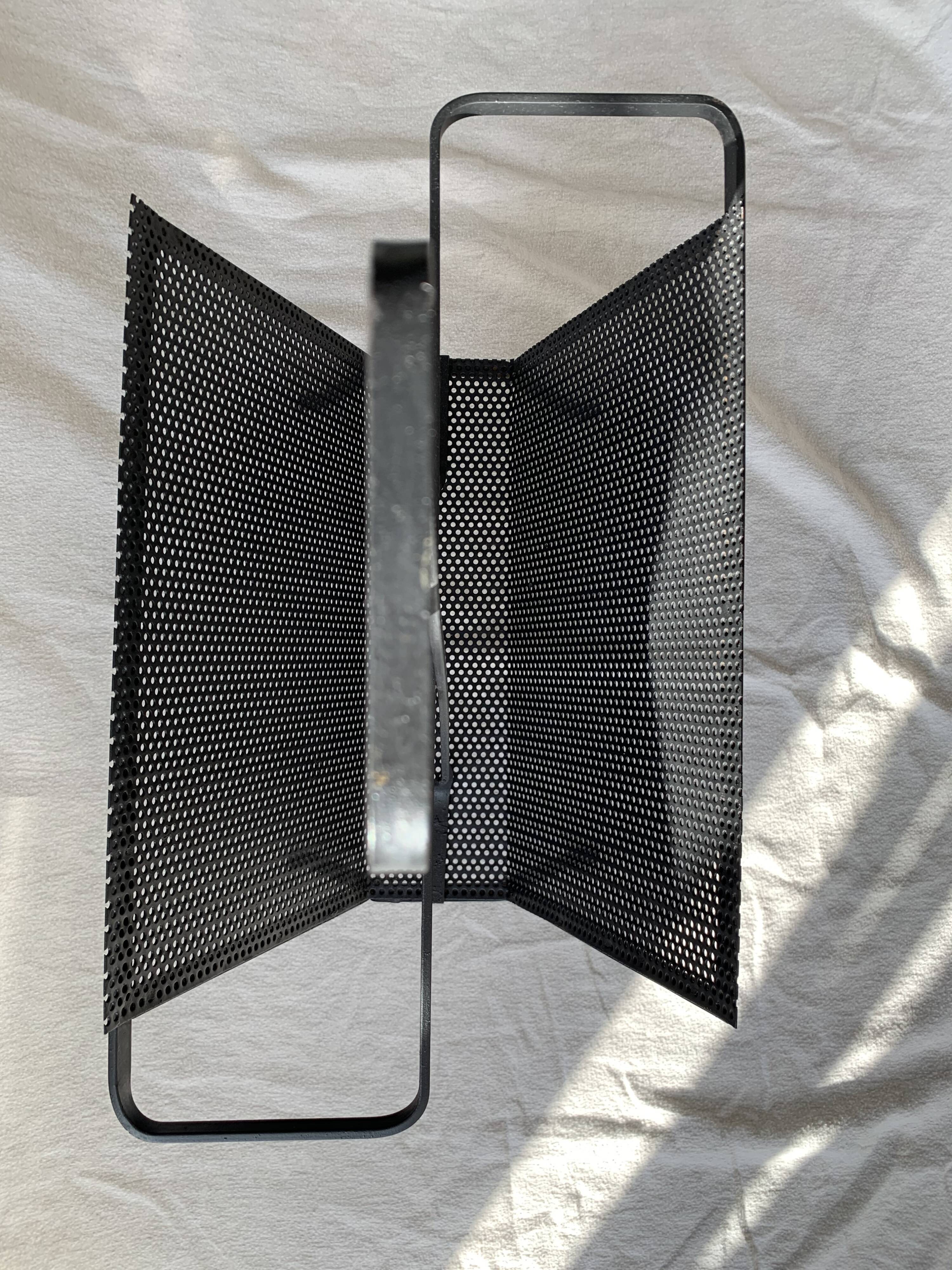 Black metal magazine rack Mathieu Mategot 1950