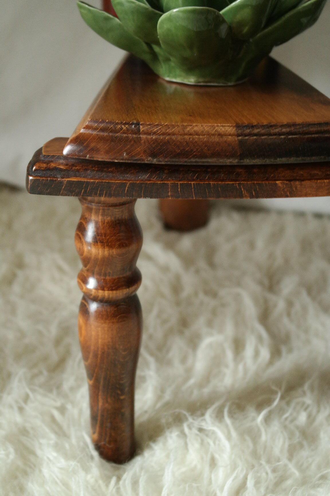 Vintage Beech Library Staircase Shelf