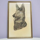 Golden frame with drawing of shepherd