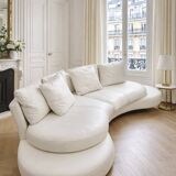 High-end white leather sofa