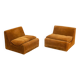 Pair of "Orbis" armchairs in brown velvet by Luigi Colani for Cor 60