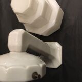 Wall light porcelain and Opaline with Gradin, art deco 1930