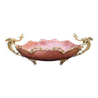 Large Art Nouveau copper fruit bowl Italy 1890s