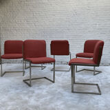 Ensemble de 6 chaises chromées de l’ère spatiale