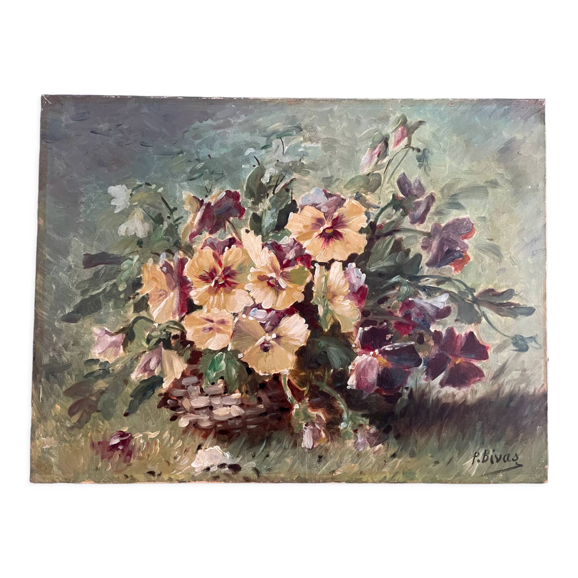 Tableau ancien nature morte, début XXème