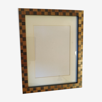 Blue and gold checkerboard frame