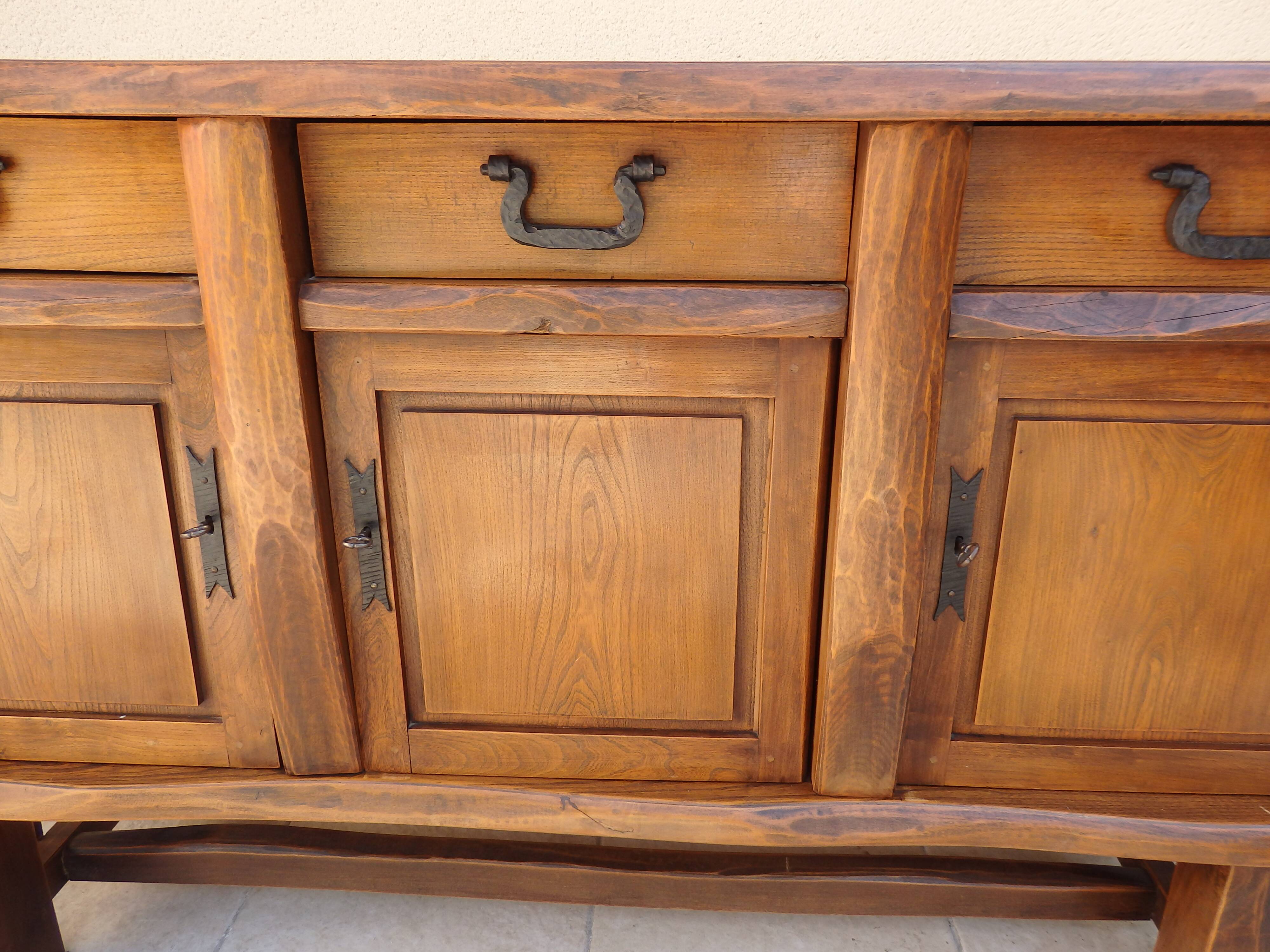 Rustic sideboard from the Aranjou brand, 70s/80s