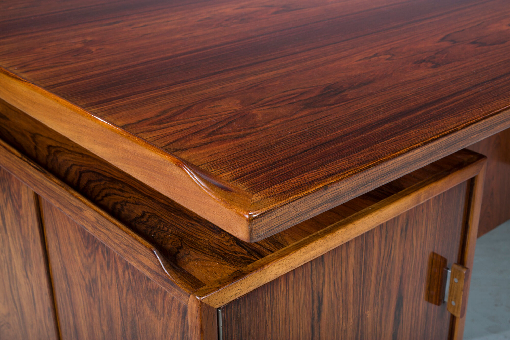 Executive Desk with Sideboard in Rosewood by Arne Vodder for Sibast Møbelfabrik, Denmark, 1950s