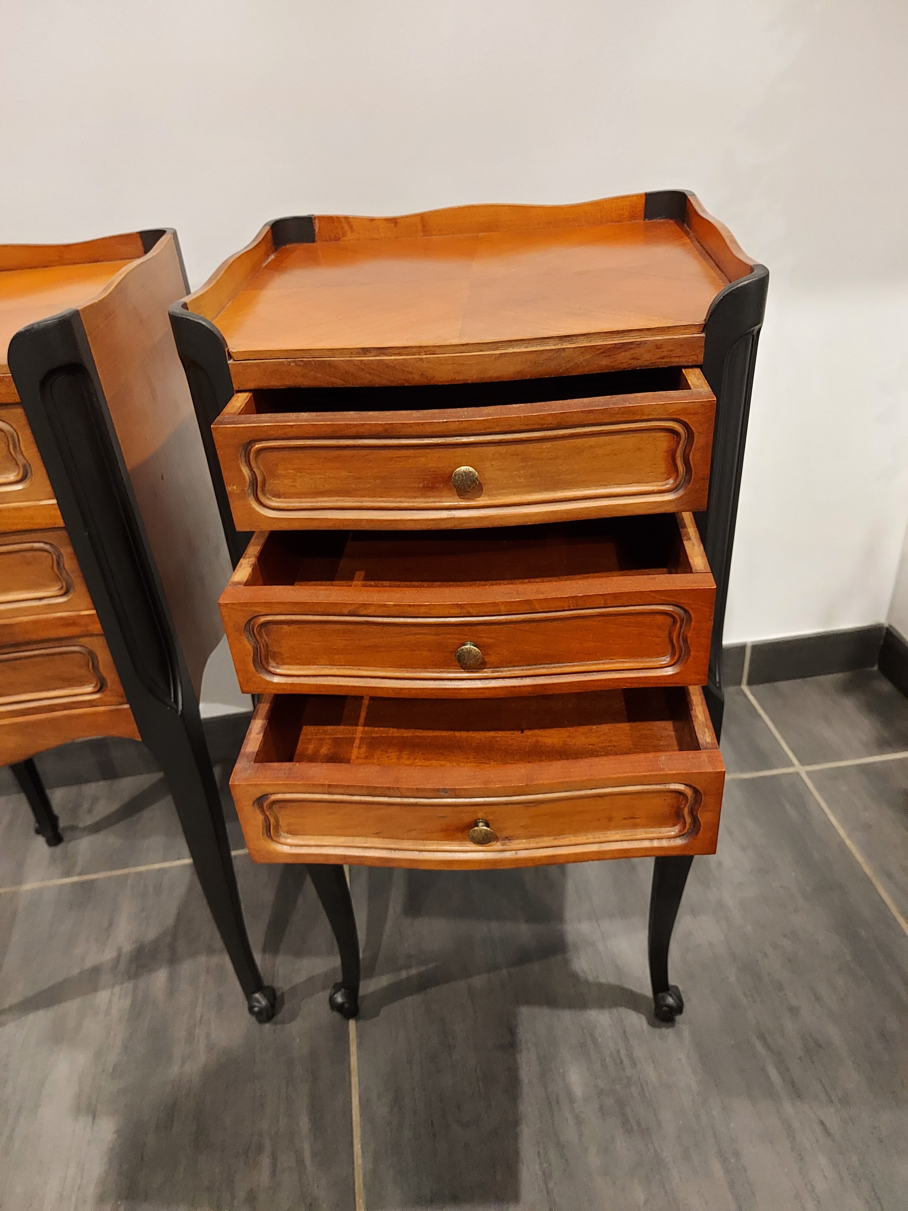 Pair of vintage Louis XV style bedside tables