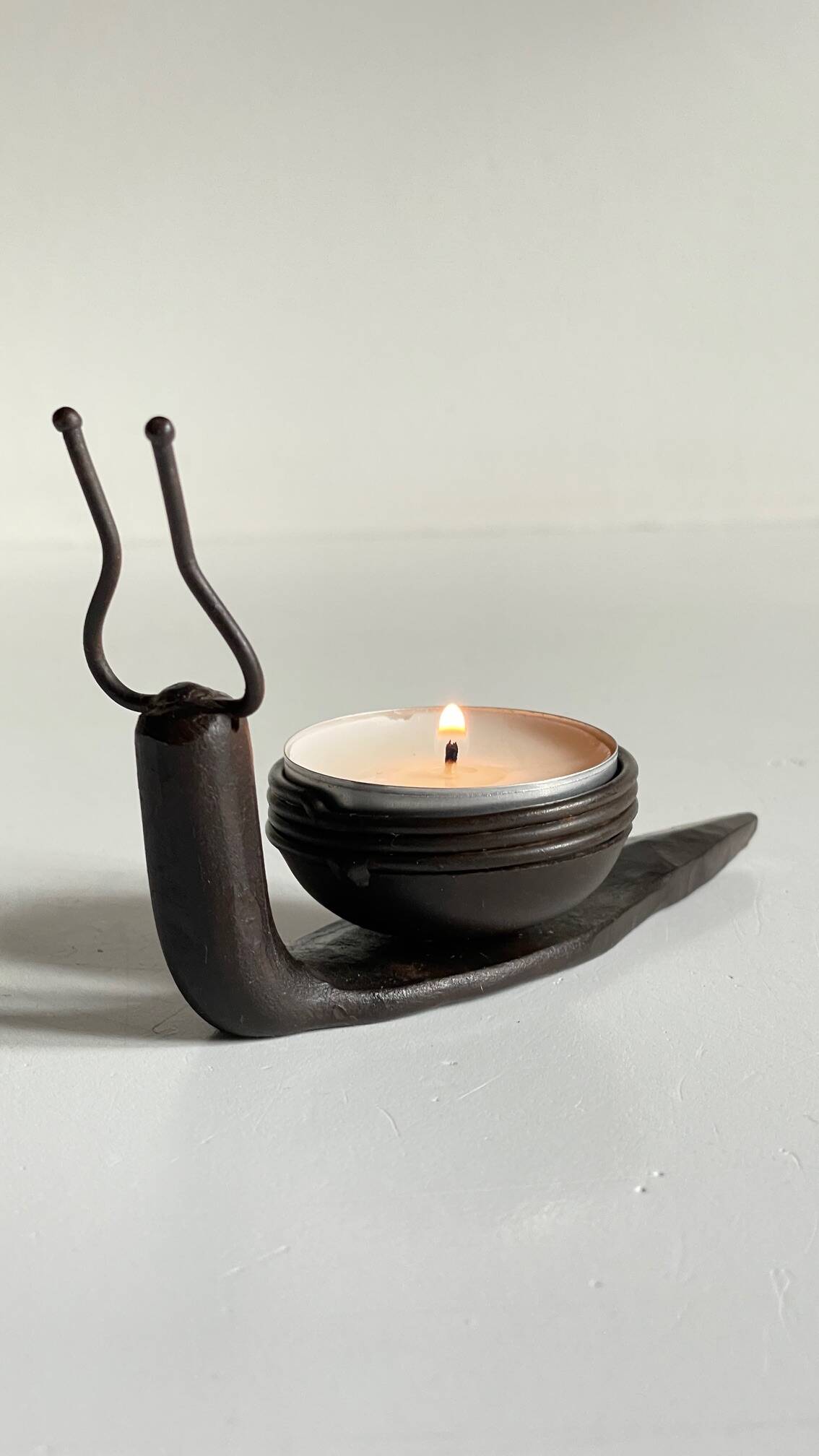Brutalist vintage snail shape candle holder