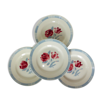 4 dessert plates of Digoin Sarreguemines model Troyes 220553