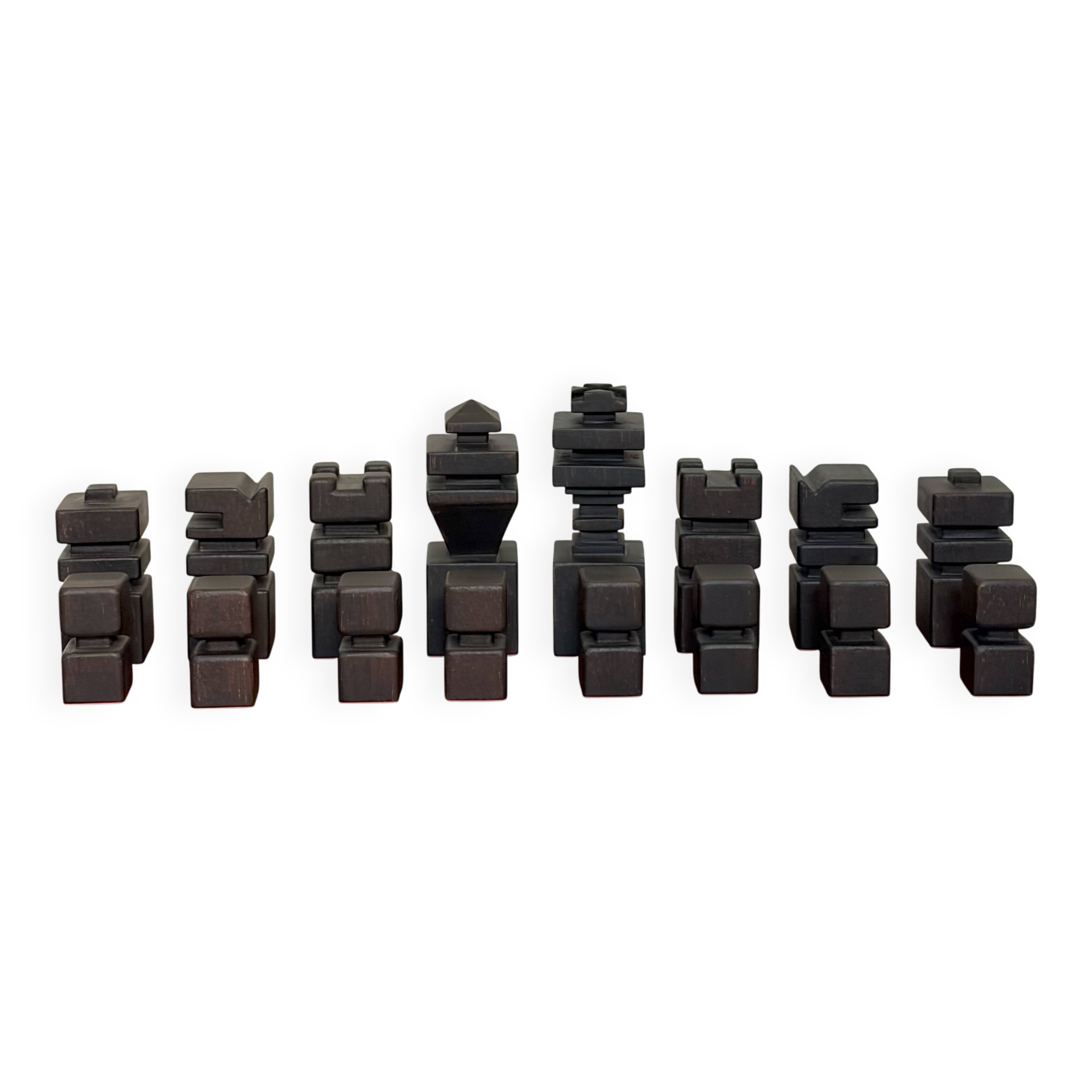 Wooden chess set, 1970