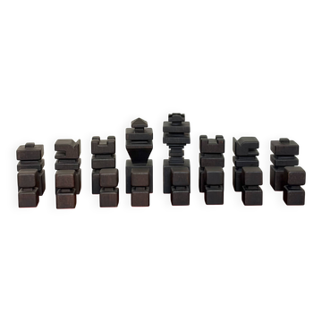 Wooden chess set, 1970
