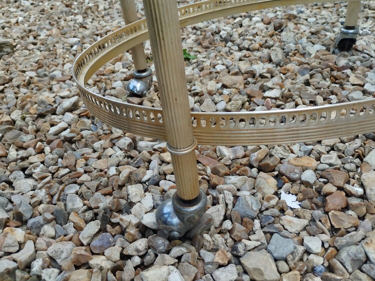 Old vintage rolling serving table