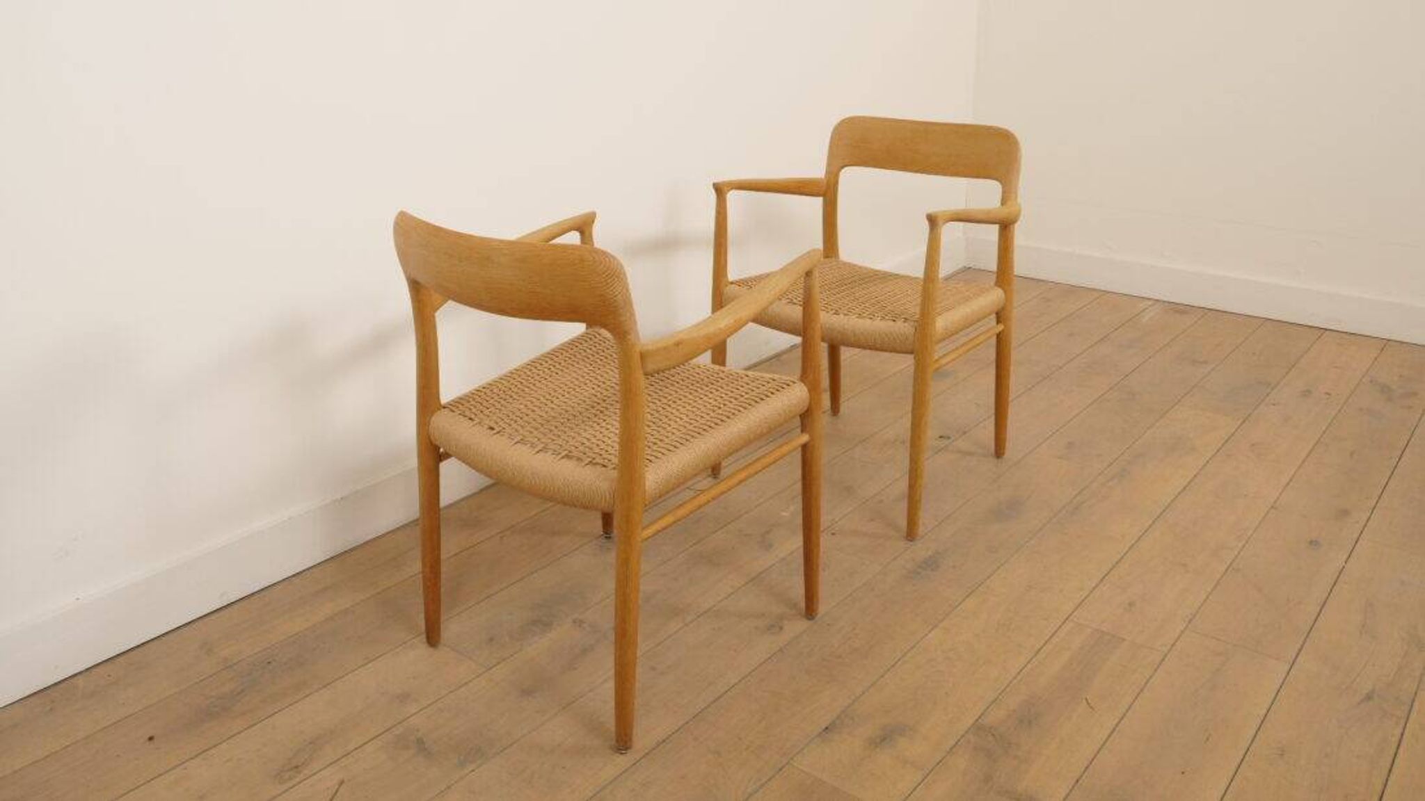 2 chaises de salle à manger Niels Otto Moller | Modèle 56 | Chêne | Rénovées