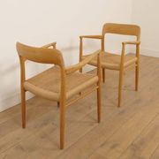 2 chaises de salle à manger Niels Otto Moller | Modèle 56 | Chêne | Rénovées