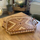 Large service tray in wood marquetry