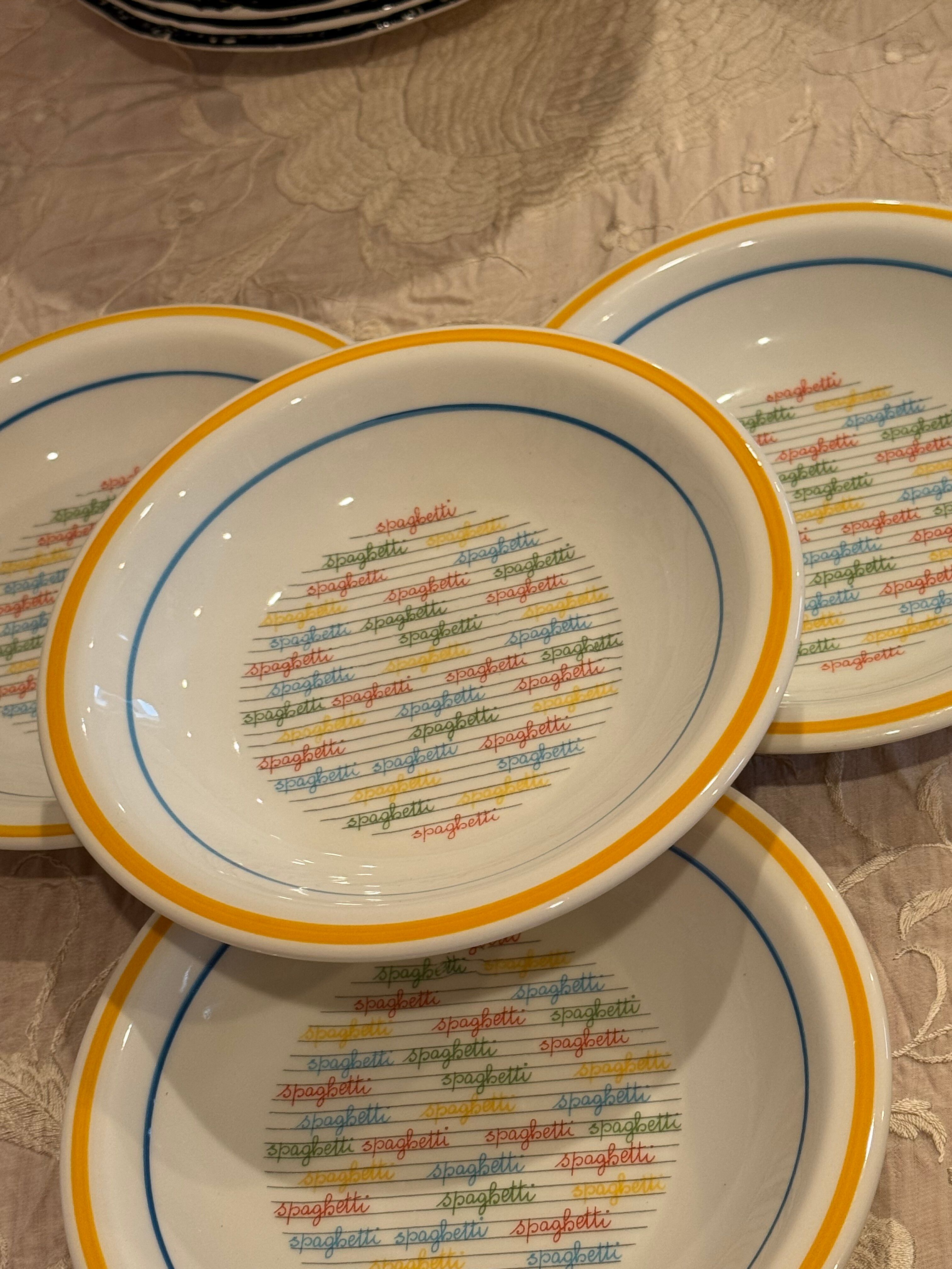 4 spaghetti plates made in Italy