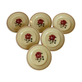 Set of 6 Badonviller dessert plates