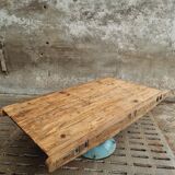 Antique dining table XXL on industrial machine leg