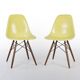 Lemon Yellow Pair (2) Herman Miller Original Eames DSW Side Shell Chairs