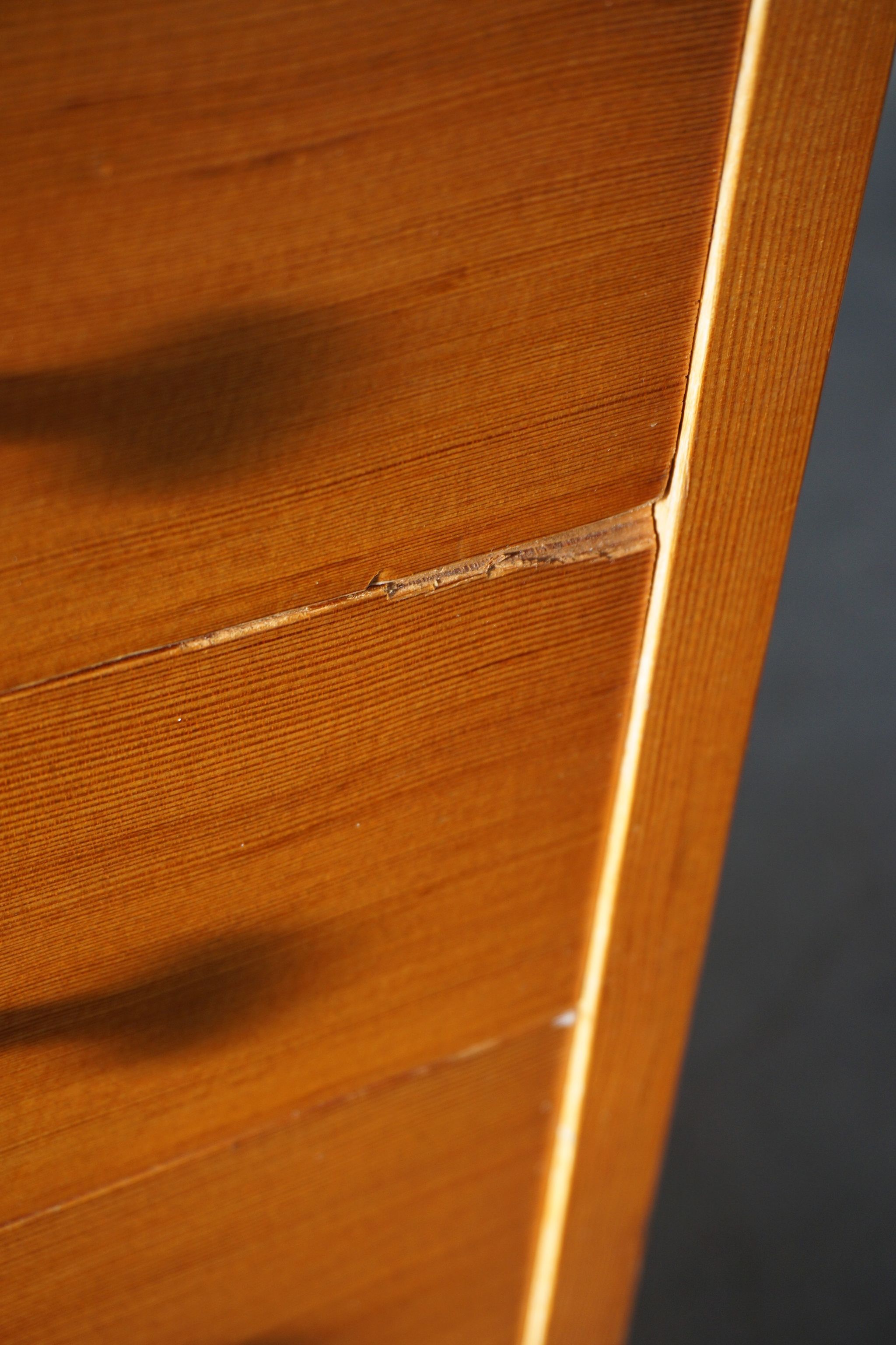 Oregon Pine Chest of Drawers with Brass Handles, 1970s
