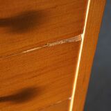 Oregon Pine Chest of Drawers with Brass Handles, 1970s