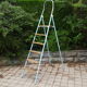 Vintage stepladder blue wooden steps