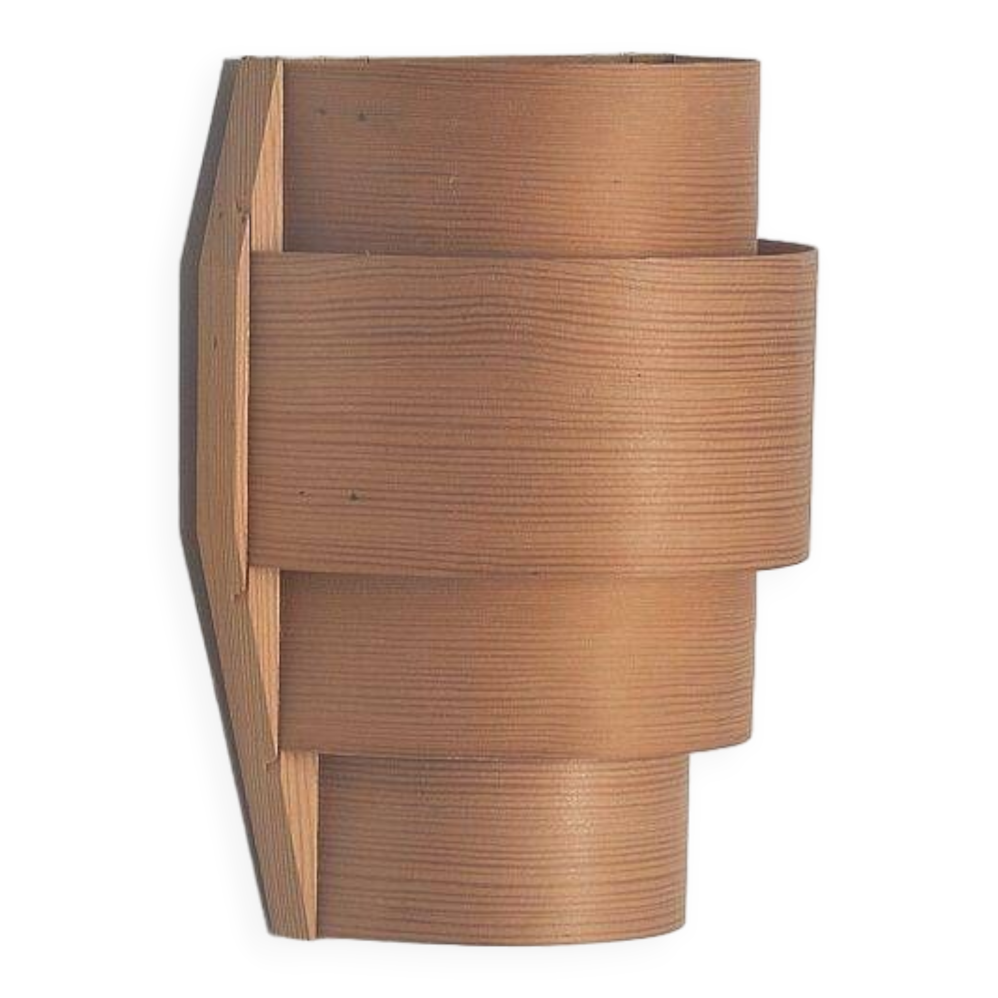 Scandinavian wooden wall lamp in pine veneer, 1960s